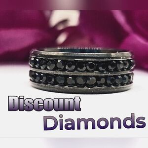 Black & Black Diamond Titanium Ring